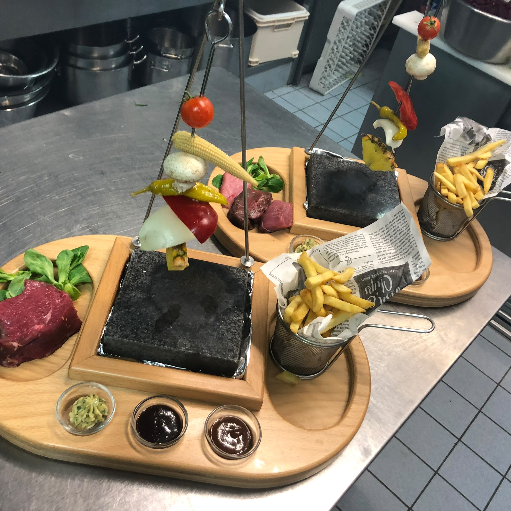 Steak auf dem Lavastein